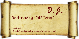 Dedinszky József névjegykártya